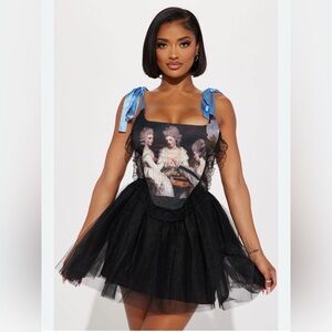 Fashion Nova Antoinette Tulle Corset Mini Dress XS